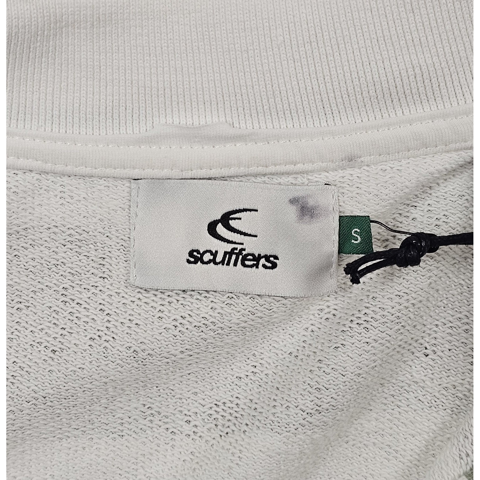 Scuffers Striped Polo Sweatshirt Size Small Embroidered Terry Lined — image 4 of 5